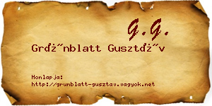 Grünblatt Gusztáv névjegykártya